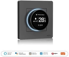 Moes Išmanus, sieninis termostatas grindų termo pavaroms su ratuku, tamsiai pilkas, ZigBee, TUYA