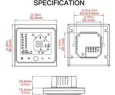 Moes Išmanus, sieninis termostatas skirtas valdyti šildymo katilą / boilerį, Wi-Fi, TUYA / Smart Life