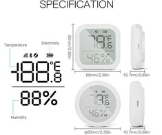 Moes Išmanusis bevielis patalpos temperatūros ir drėgmės jutiklis, ZigBee, TUYA / Smart Life