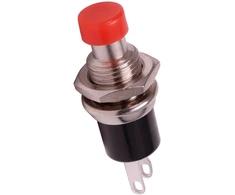Momentinis mygtukas PBS-110 - raudonas - 250V-1A / 125V-3A - 7mm - apvalus