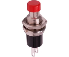 Momentinis mygtukas PBS-110 - raudonas - 250V-1A / 125V-3A - 7mm - apvalus