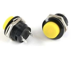 Oem Momentinis mygtukas R13-507 - geltonas - 250V-3A - 16mm - monostabilus - apvalus