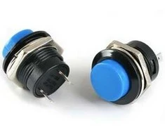 Oem Momentinis mygtukas R13-507 – mėlynas – 250V-3A – PB-02 – 16 mm – monostabilus – apvalus