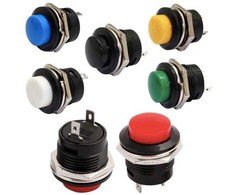 Oem Momentinis mygtukas R13-507 - raudonas - 250V-3A - 16mm - monostabilus - apvalus