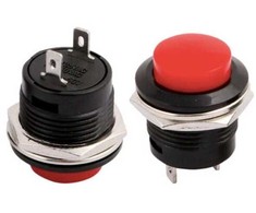 Oem Momentinis mygtukas R13-507 - raudonas - 250V-3A - 16mm - monostabilus - apvalus