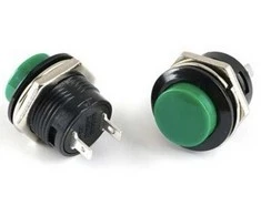 Oem Momentinis mygtukas R13-507 - žalias - 250V-3A - 16mm - monostabilus - apvalus