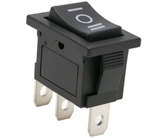 Momentinis svirtinis jungiklis - monostabilus KCD1- 21x15mm (ĮJUNGTA)-IŠJUNGTA-(ĮJUNGTA) 250V - 3 kontaktų