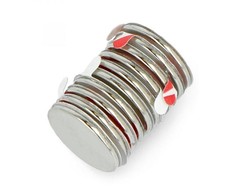 Calamit Neodimio magnetas su lipniu sluoksniu N35/Ni 15x1.2 mm - 10 vnt