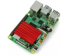 Odseven Radiatorius 40x30x5mm skirtas Raspberry Pi 4 su termolaidžia juosta - raudonas
