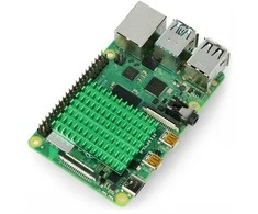 Odseven Radiatorius 40x30x5mm skirtas Raspberry Pi 4 su termolaidžia juosta - žalias