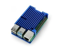 Odseven Raspberry Pi 4B aliumininis radiatorius - dėžutė mėlynos spalvos