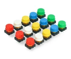 Odseven Tact Switch 12x12mm - apvalūs - spalvoti mygtukai - x15