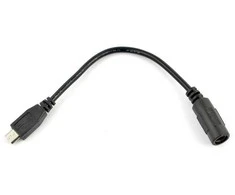 Oem Adapteris 5.5 / 2.1mm lizdas - microUSB kištukas su 15cm kabeliu