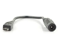 Oem Adapteris 5.5 / 2.1mm lizdas - microUSB kištukas su 15cm kabeliu