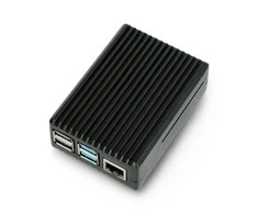 Oem Dėklas skirtas Raspberry Pi 4B - su išpjovomis - aliuminis - juodas