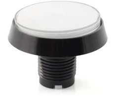Oem Didelis mygtukas 6cm - baltas - pasviręs