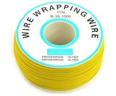 Oem Izoliuota PVC dengta 30AWG laidų vyniojimo vielos ritė 820Ft - geltona