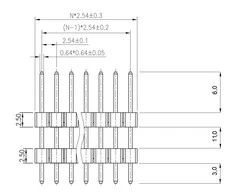 Oem Karpomas kištukas Goldpin PH 1x40 kaiščių 2.54mm