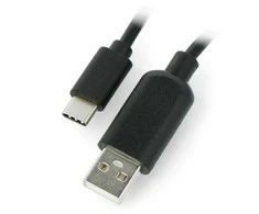 Oem Laidas USB-A į USB-C On/Off jungiklis, juodas - 0.9m