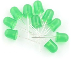 Oem LED 10mm žalias - 10 vnt