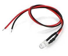 Oem LED 5mm 12V su rezistoriumi ir laidu - baltas - 5 vnt