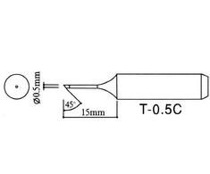 Oem Lituoklio antgalis - nuožulnus T-0.5C tipas