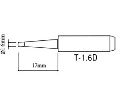 Oem Lituoklio antgalis - nuožulnus T-1.6D tipas