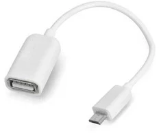 Oem OTG Host USB laidas - microUSB - baltas - 12cm