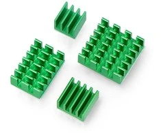 Oem Radiatorių rinkinys, skirtas Raspberry Pi - su šilumos perdavimo juosta - žali - 4 vnt
