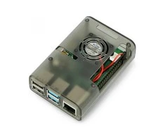 Oem Raspberry Pi 4B korpusas su ventiliatoriumi - pilka