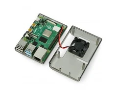 Oem Raspberry Pi 4B korpusas su ventiliatoriumi - pilka