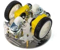 Oem Round 2WD važiuoklė - roboto važiuoklė su DC variklio pavara - pilkas aliuminis