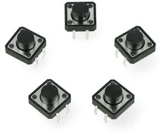 Oem Taktinis jungiklis 12x12mm/7mm THT 4 kontaktų - juodas - 5 vnt