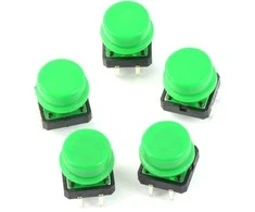 Oem Taktinis mygtukas 12x12mm su dangteliu - mushroom žalias - 5 vnt