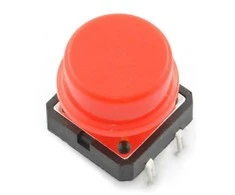 Oem Taktinis mygtukas 12x12mm su dangteliu - raudonas - 5 vnt