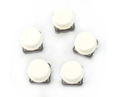 Oem Taktinis mygtukas 12x12mm su dangteliu - mushroom baltas - 5 vnt