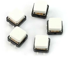 Oem Taktinis mygtukas 12x12mm su dangteliu - kvadratinis baltas - 5 vnt
