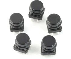 Oem Taktinis mygtukas 12x12mm su juodu dangteliu - 5 vnt