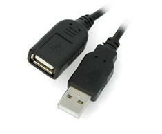 Oem USB prailginimas A-A su On/Off jungikliu juodas - 0.5m