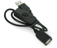 Oem USB prailginimas A-A su On/Off jungikliu juodas - 0.5m