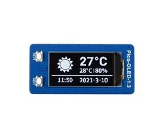 OLED ekranas 1.3" 64x128px, SPI/I2C, juodas/baltas, skirtas Raspberry Pi Pico, Waveshare 19376