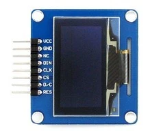 OLED ekranas mėlynas, 1.3” (A), 128x64px SPI/I2C, kampinės jungtys, Waveshare 10444