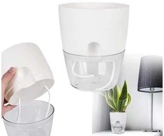 Oliz Savaime laistomas gėlių vazonas - 10.2 cm - baltas - automatinis augalų laistymas