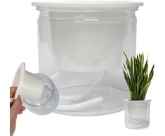 Oliz Savaime laistomas gėlių vazonas - 10.2 cm - baltas - automatinis augalų laistymas