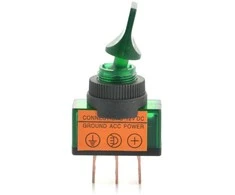 Oem ON-OFF jungiklis ASW-14D su LED, 12V/20A - žalias