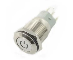 Oem ON-OFF jungiklis monostabilus - PBW-16BPW - 2A/250V - plokščias žalias/raudonas