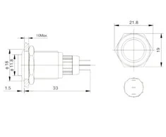 Oem ON-OFF jungiklis monostabilus - PBW-16BPW - 2A/250V - žalias/raudonas