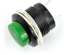 Oem ON-OFF mygtukas, momentinis, apvalus 250V/3A - žalias - 5 vnt