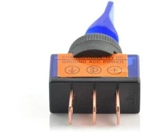 Oem ON-OFF tumblerinis jungiklis ASW-14D su LED, 12V/20A - mėlynas