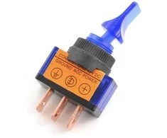 Oem ON-OFF tumblerinis jungiklis ASW-14D su LED, 12V/20A - mėlynas